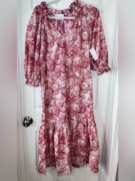 Gilner Farrar Dresses & Skirts - Gilner Farar Floral Puff-Sleeve Maxi Dress in Rose Red Size M NWT .